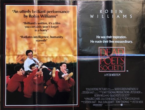 Vintage original UK quad film poster for Dead Poets Society with Robin Williams Original vintage movie poster
