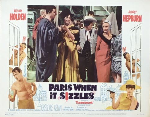 Original vintage cinema lobby card poster for Paris When It Sizzles Vintage original movie poster Audrey Hepburn