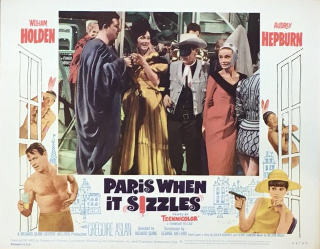Original vintage cinema lobby card poster for Paris When It Sizzles Vintage original movie poster Audrey Hepburn