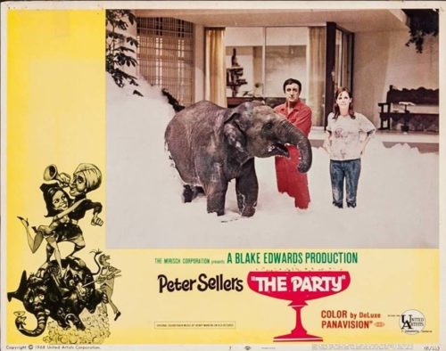 Original vintage cinema lobby card for Peter Sellers film The Party