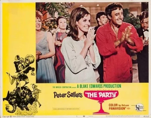 Original vintage cinema lobby card for Peter Sellers film The Party