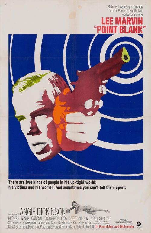 Vintage original US One Sheet movie poster for 1967 film, Point Blank, starring Lee Marvin
