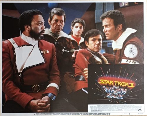 Vintage original US cinema lobby card for Star Trek II