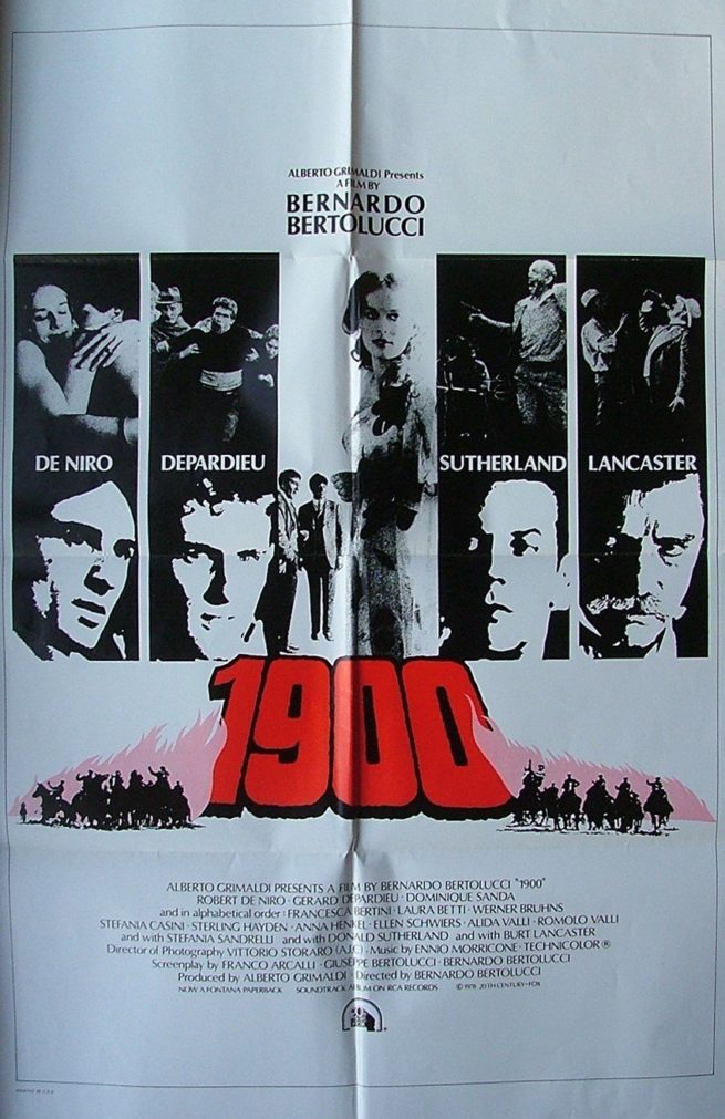 Original US cinema poster for Bertolucci's 1976 movie, 1900