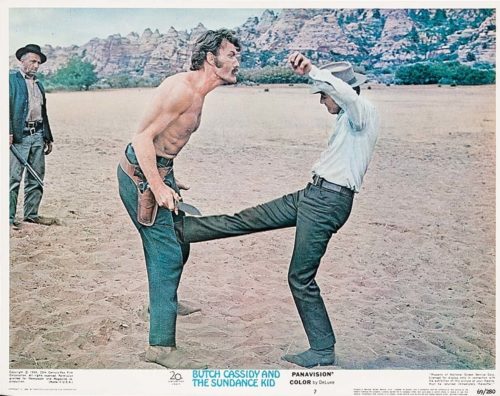 Original vintage US lobby card for Butch Cassidy and the Sundance Kid with Paul Newman and Robert Redford