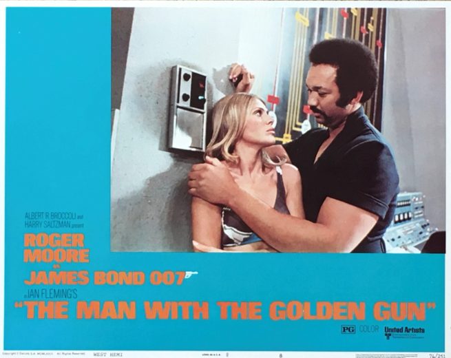 Original vintage US cinema lobby card Britt Ekland in The Man With the Golden Gun