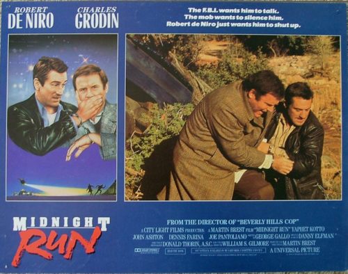 Original UK cinema lobby card for 1988 comedy, Midnight Run
