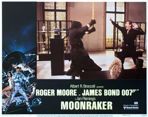 Original vintage US cinema lobby card poster for 1979 Bond film Moonraker