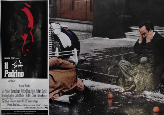 Original vintage Italian film cinema poster for 1972 movie, The Godfather