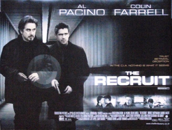 Original UK Quad cinema poster for 2003's thriller, The Recruit
