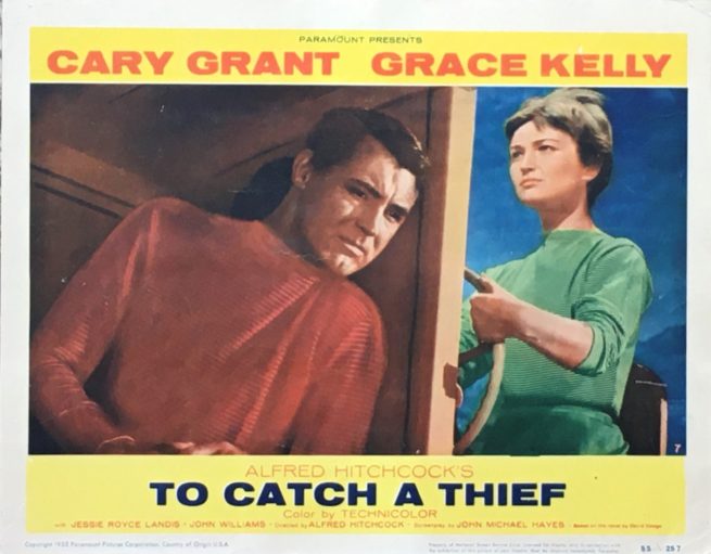Original vintage US lobby card poster for 1955 Hitchcock movie, To Catch a Thief