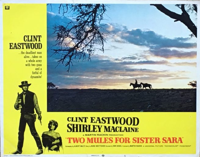 Original vintage US Lobby Card for 1970 western, Two Mules for sister Sara