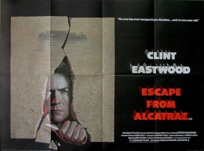 Original vintage UK cinema poster for 1979 Clint Eastwood movie, Escape From Alcatraz