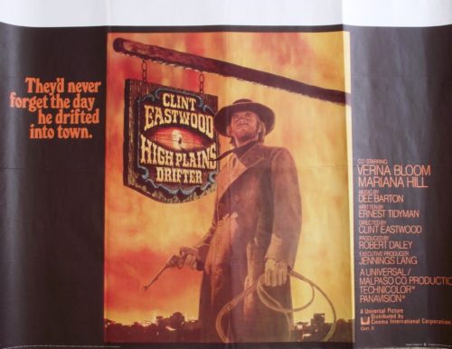 Original vintage UK Quad cinema poster for 1973 Clint Eastwood western, High Plains Drifter