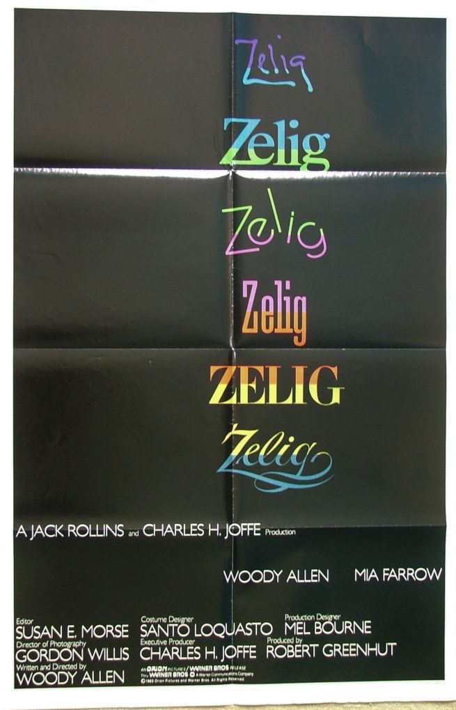 Original vintage US cinema poster for Woody Allen film Zelig