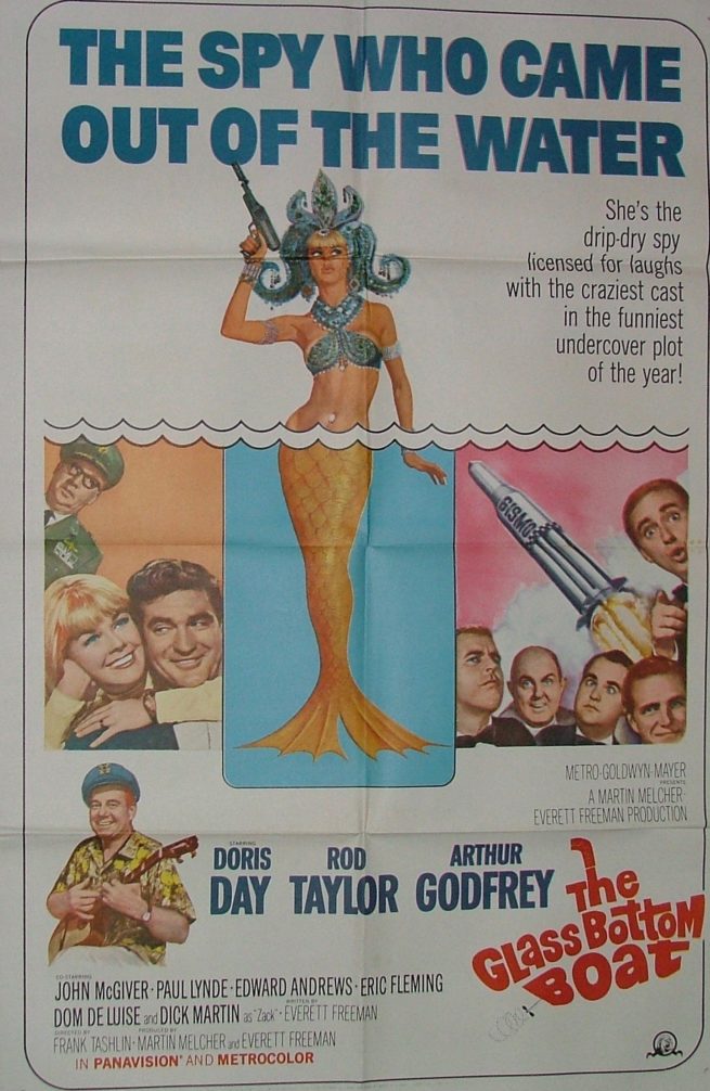 Original vintage cinema movie poster for the Doris Day comedy, The Glass Bottom Boat