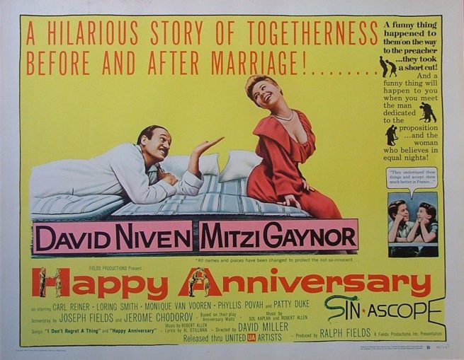 Vintage original US cinema poster for Happy Anniversary