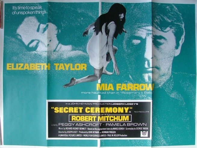 Original vintage UK cinema poster for Secret Ceremnoy, directed by Joseph Losey