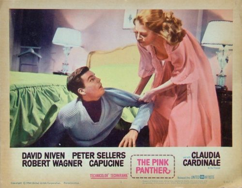 Original vintage US cinem lobby card poster for The Pink Panther