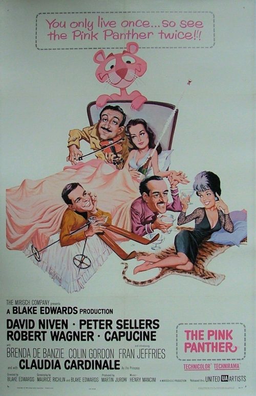 Original vintage US cinema poster for 1964 comedy, The Pink Panther