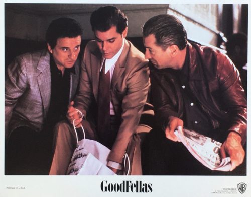 Vintage original lobby card for Scorsese's GoodFellas with De Niro, Pesci and Liotta