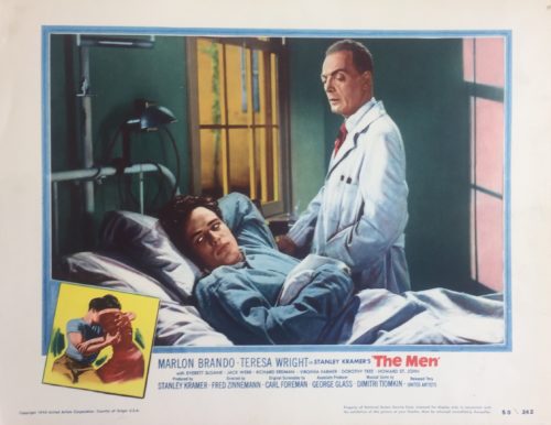 Original vintage US lobby card cinema poster for Marlon Brando's debut in The Men