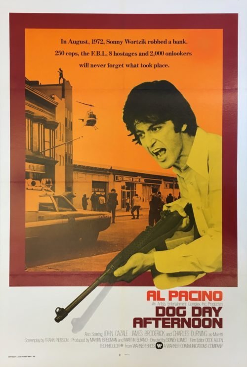 Original vintage US film poster for crime drama Dog Day Afternoon starring Al Pacino.