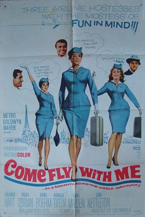 Original vintage US One Sheet movie poster for airline comedy, Come Fly With Me