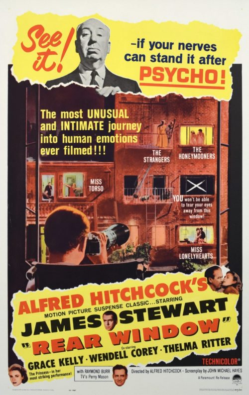 Original vintage US cinema poster for Hitchcock classic movie, Rear Window
