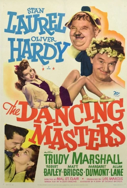 Original vintage movie poster for Laurel and Hardy comedy, The Dancing Masters