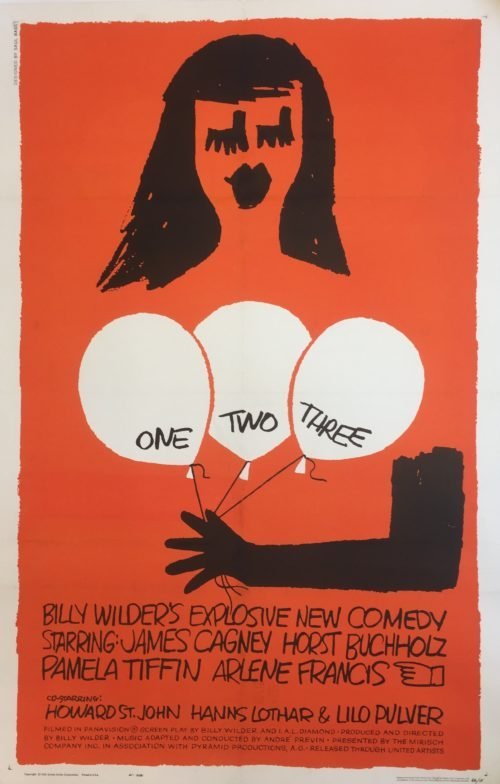 Original vintage movie poster for Billy Wilder comedy, One Two Three
