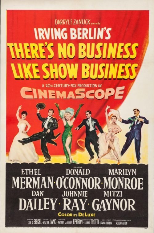 Original vintage US film poster for classic Irving Berlin musical, There's No Business Like Show Business