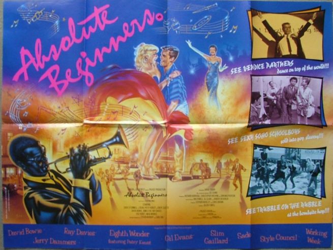 Original UK cinema poster for the musical, Absolute Beginners