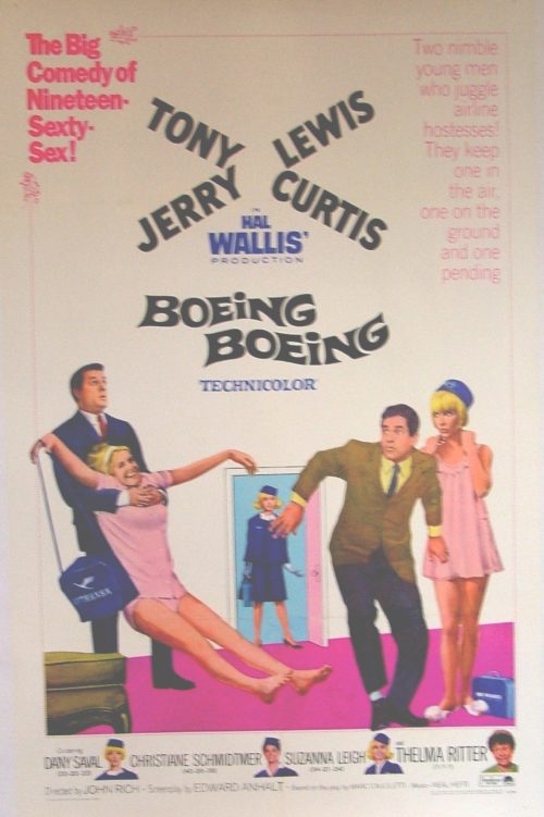 Original vintage US cinema movie poster for the comedy, Boeing Boeing