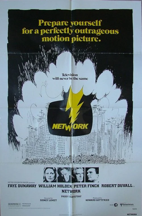 Original vintage US movie psoter for the drama, Network