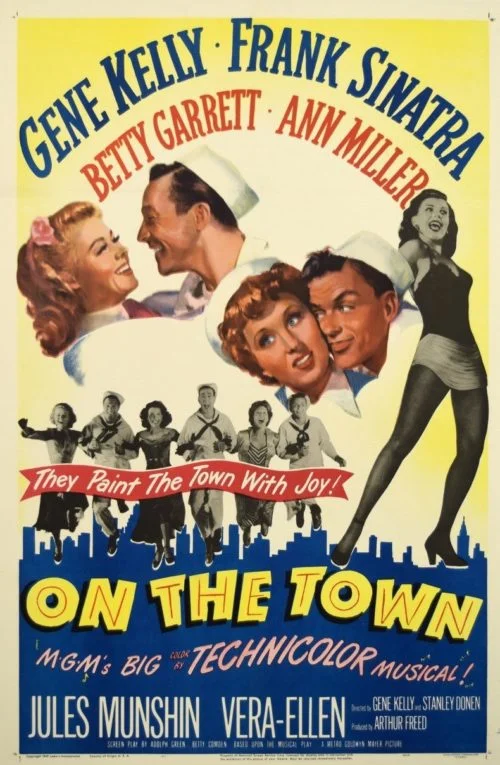 Original vintage US movie poster for Gene Kelly and Frank Sinatra in classic musical On The Town