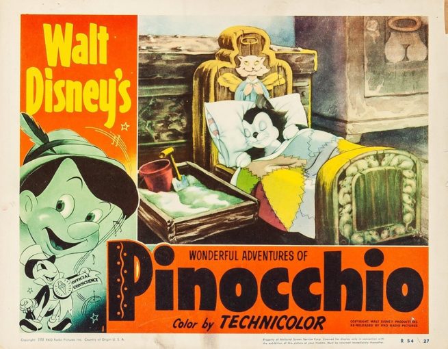 Vintage original US lobby card for Disney classic, Pinocchio