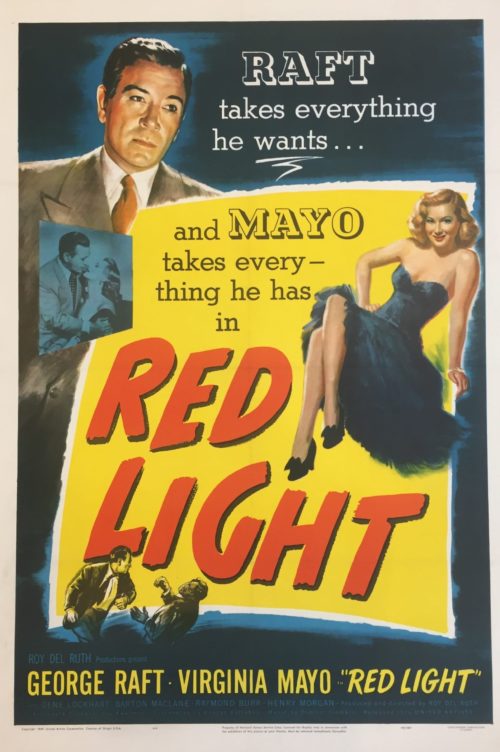 Original vintage US cinema poster for crime movie, Red Light
