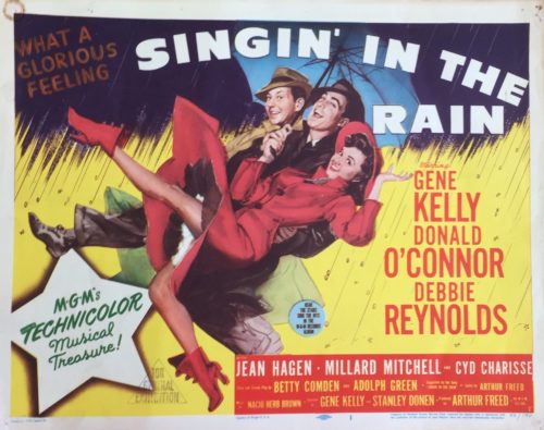 Original vintage US cinema lobby card movie poster for Singin' in the Rain