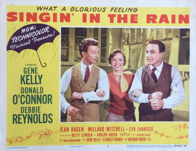 Original vintage US cinema lobby card movie poster for Singin' in the Rain