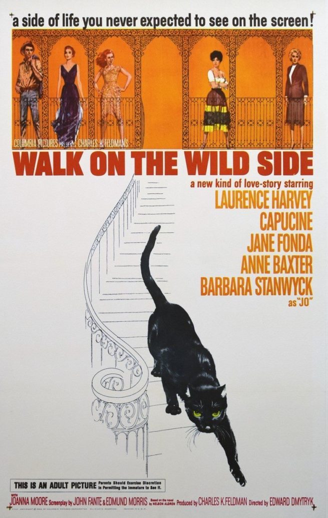 Original vintage film poster for Walk on the Wild Side starring Laurence Harvey, Jand Fonda and Barbara Stanwyck