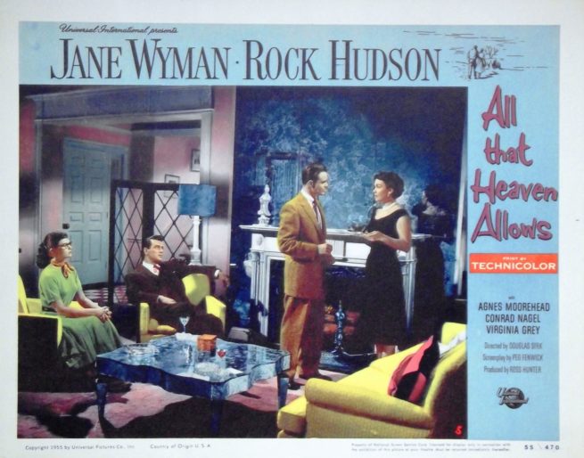 Original vintage US cinema lobby card for All That Heaven Allows starring Rock Hudson and Jane Wyman