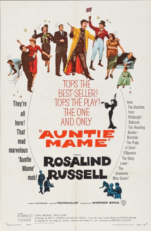 Vintage original US film poster for Auntie Mame, starring Rosalind Russell