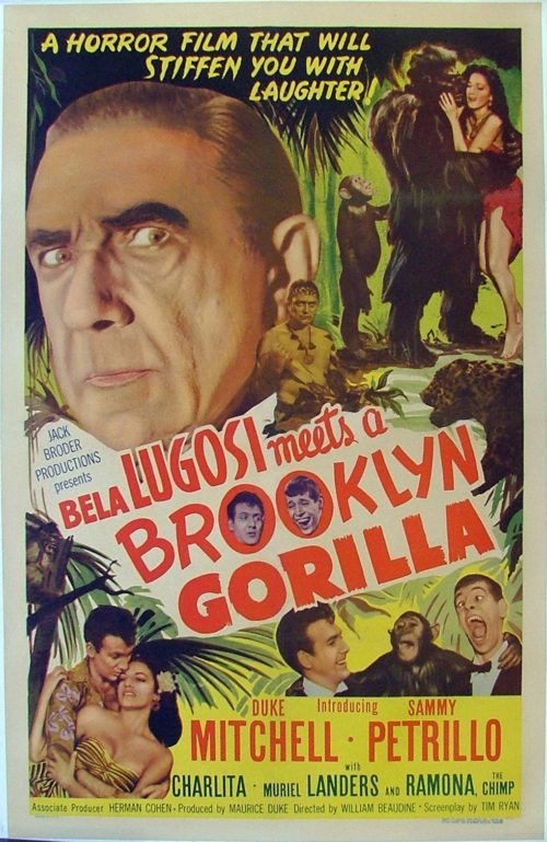Original vintage US cinema movie poster for Bela Lugosi Meets a Brooklyn Vampire