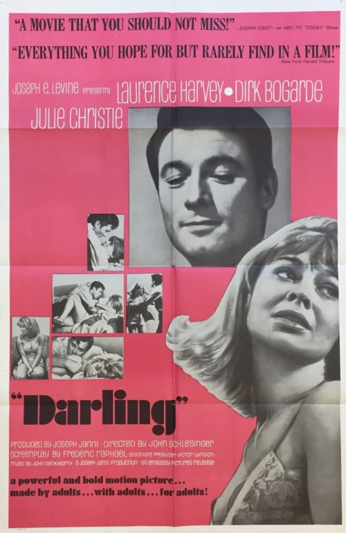 Original vintage movie poster for sixties classic British film, Darling
