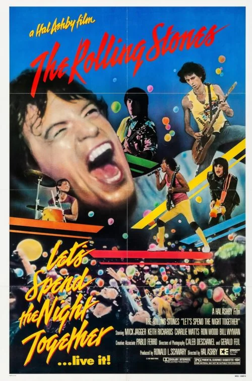 Original cinema poster for 1983 rolling Stones live concert movie, Let's Spend the Night Together