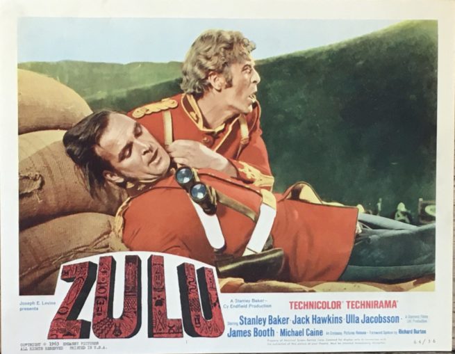 Original vintage US lobby card movie poster for the classic war movie, Zulu