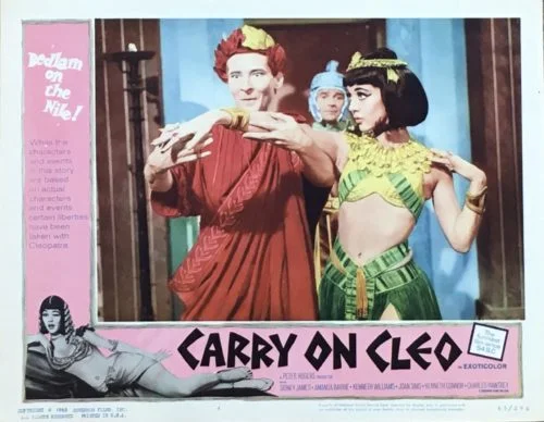 Original vintage cinema lobby card poster for the comedy, Carry On Cleo