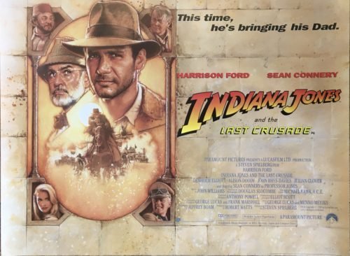 Original vintage UK cinema movie poster for Indiana Jones and the Last Crusade