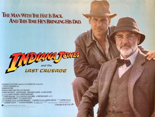 Original vintage UK cinema movie poster for Indiana Jones and the Last Crusade